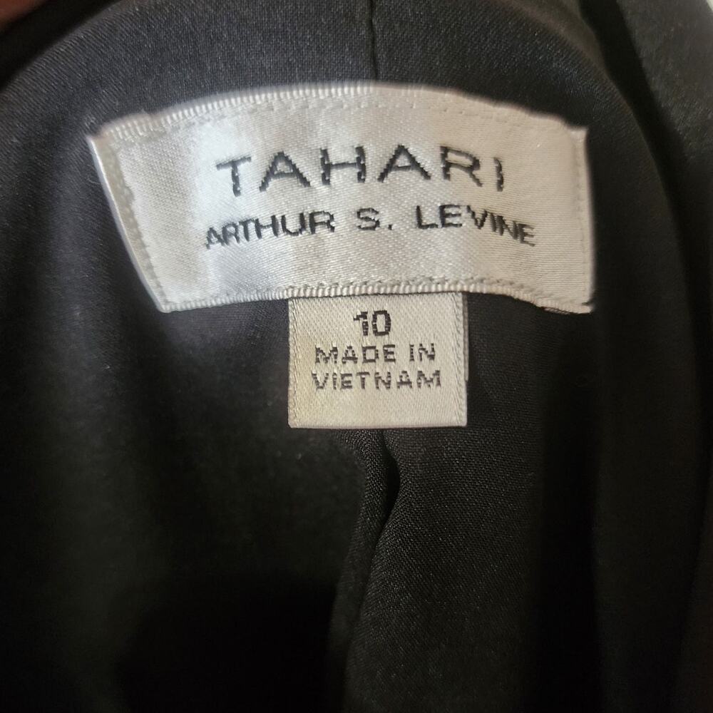 Tahari Womens Size 10 Black One Button Velvet Lined Blazer Jacket Satin Collar - Picture 6 of 7